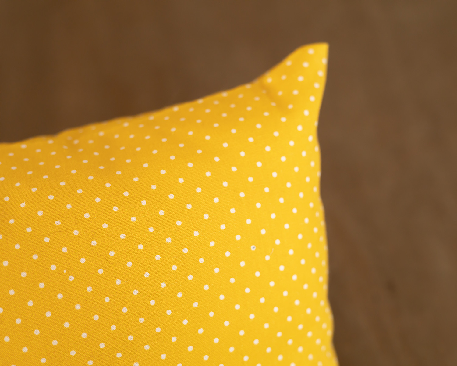 yellow polka dot pillow