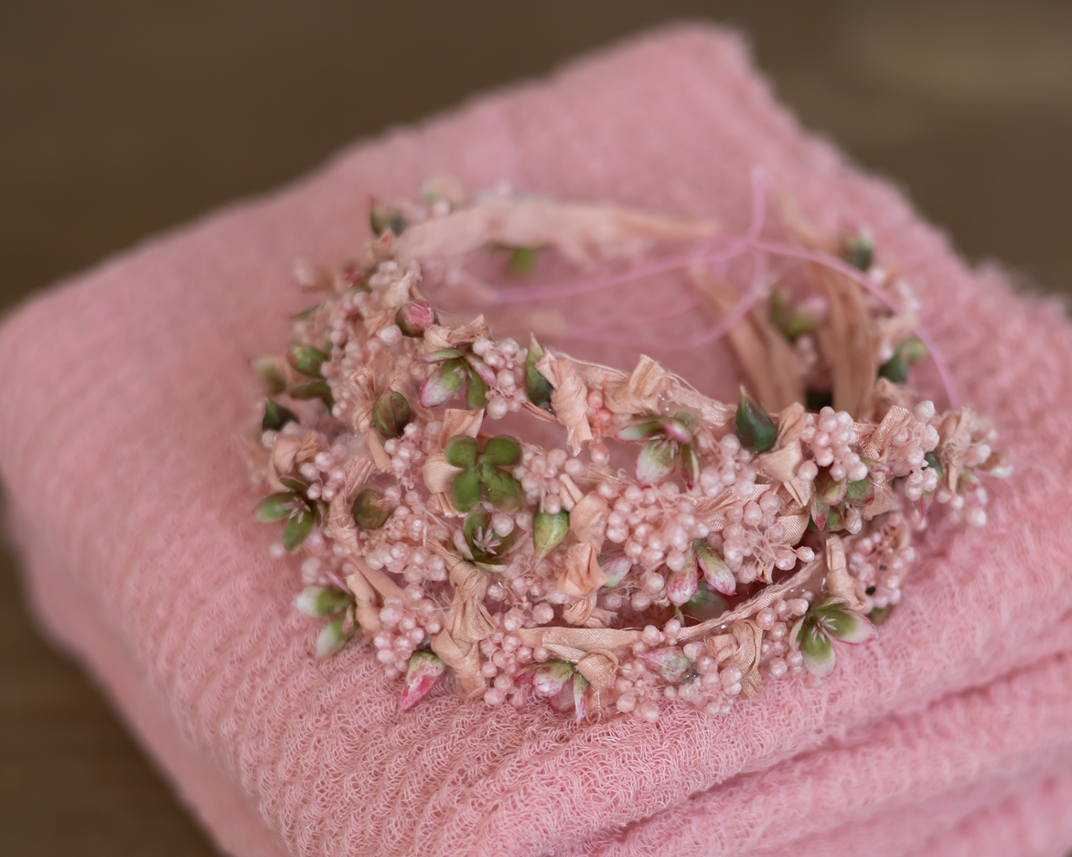 Baby pink headband + gauze wrap set