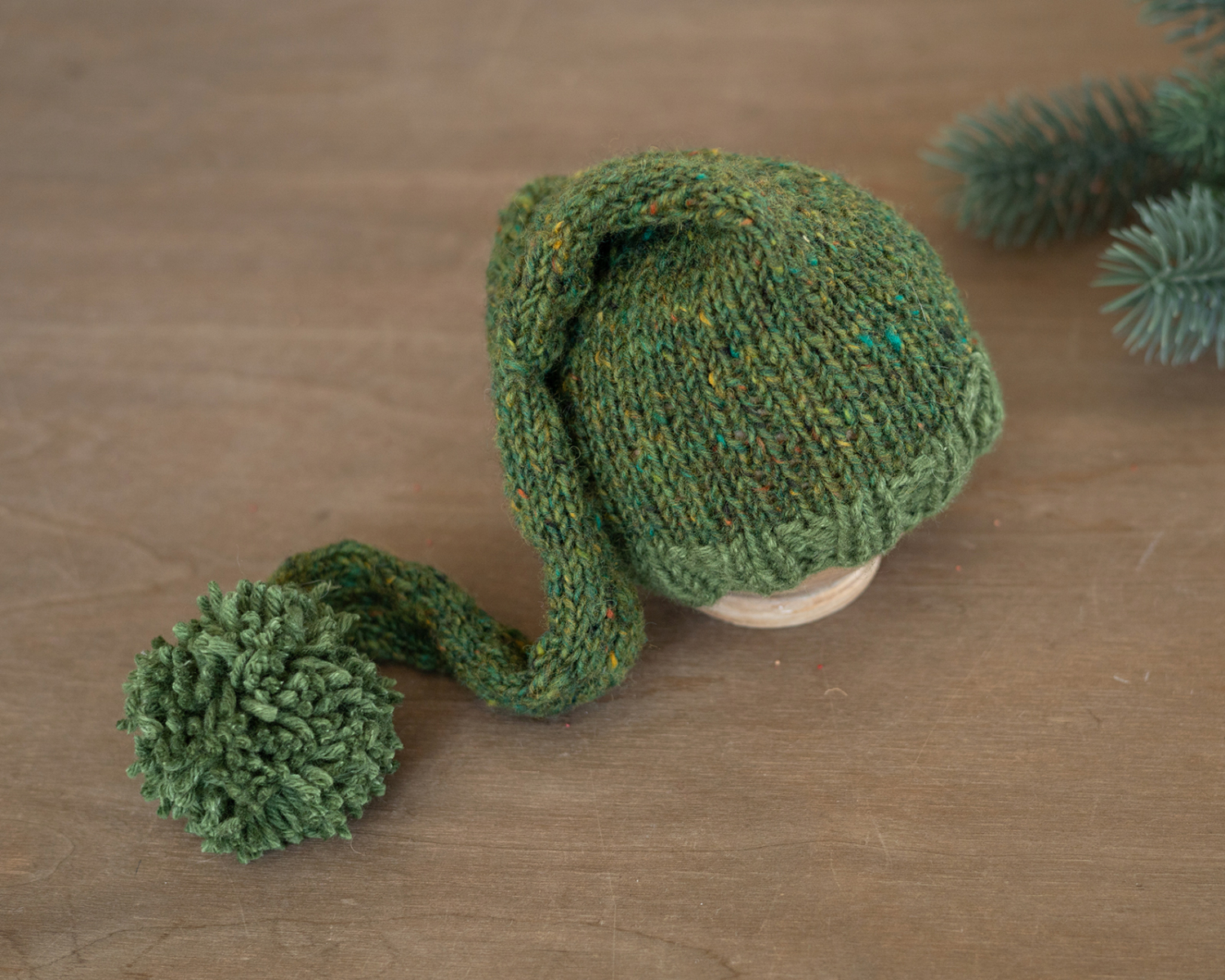 Rustic Green Newborn Sleepy Hat  0-2 month