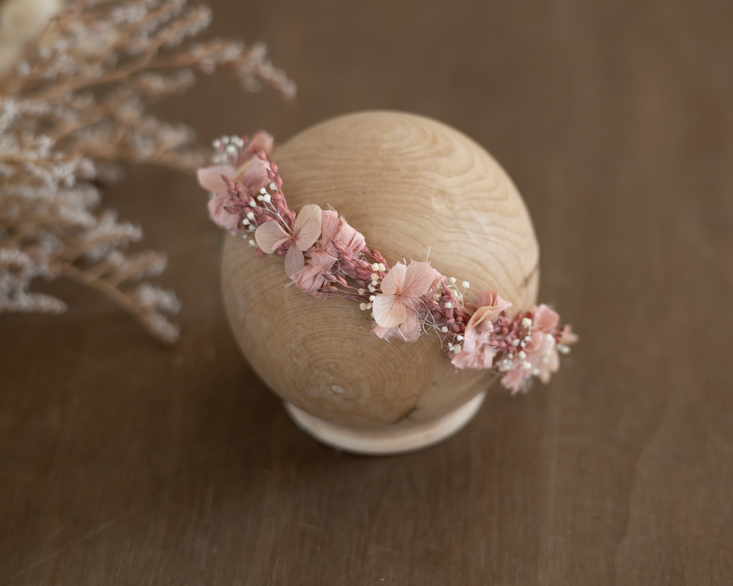 Coral - Peach Floral Newborn Halo / Wreath