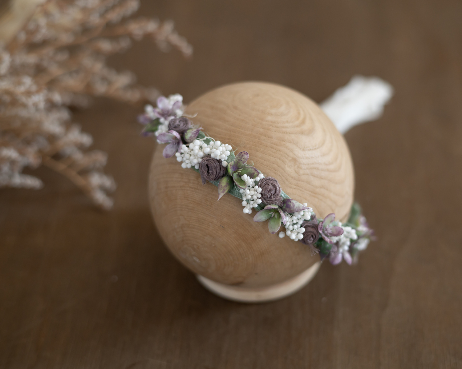 Purple - White Floral  Halo / Wreath