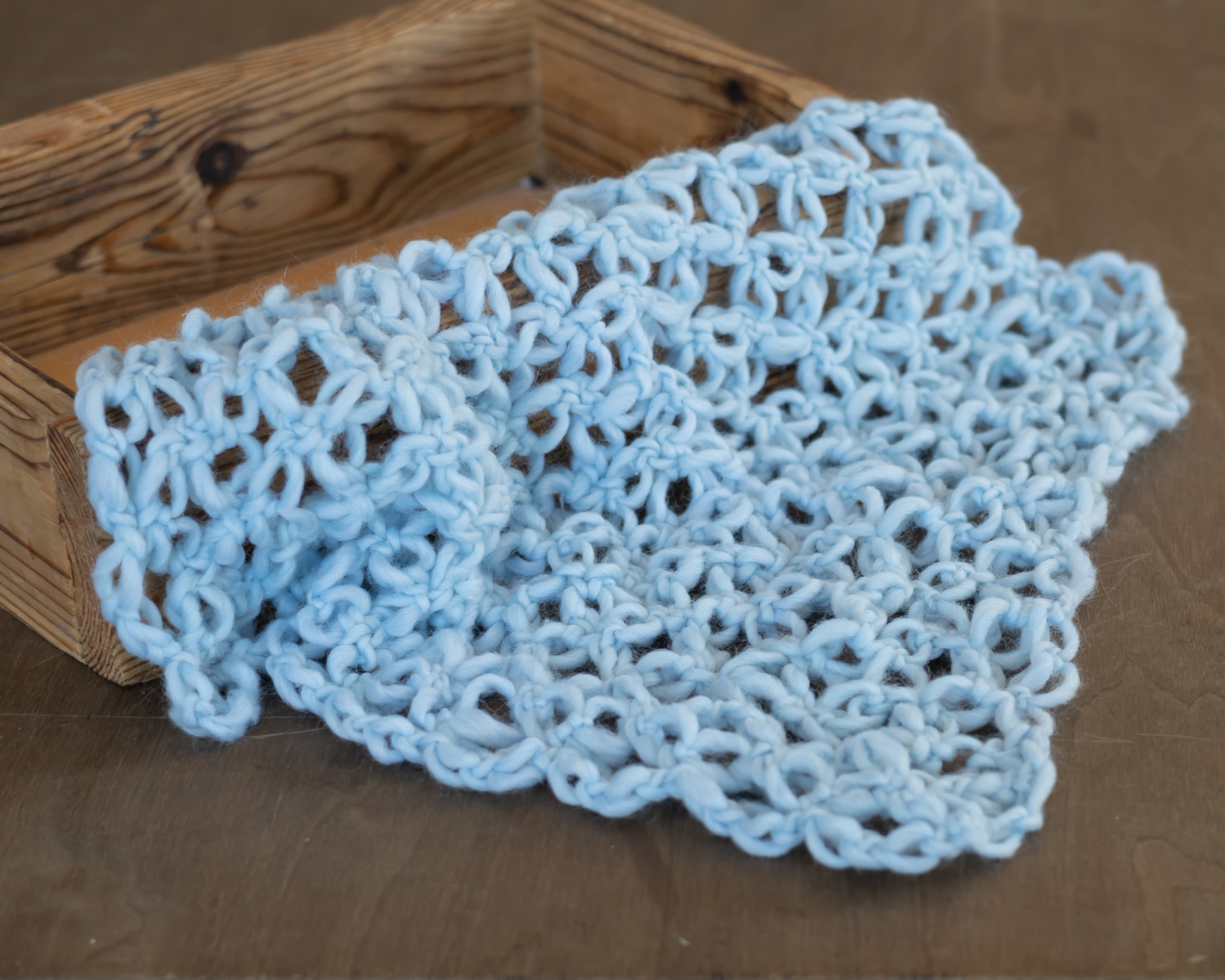 Light blue chunky lace layer