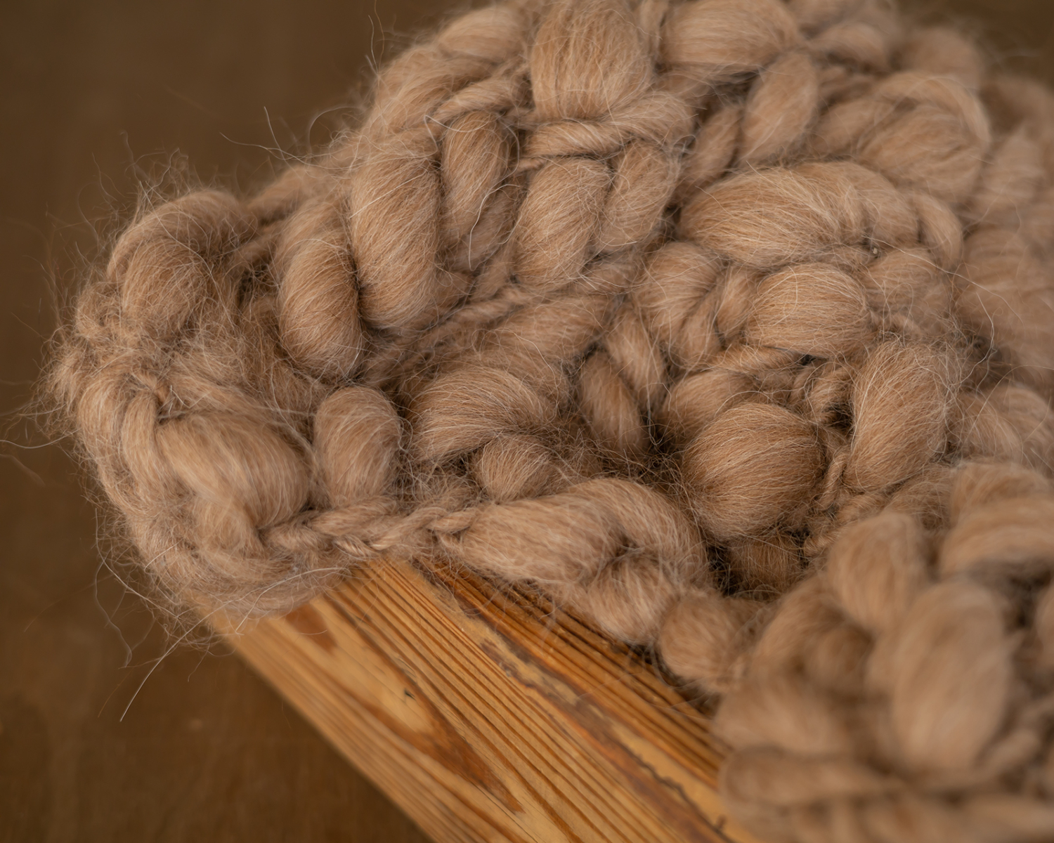 Brown Fuzzy Handspun Blanket / Layer