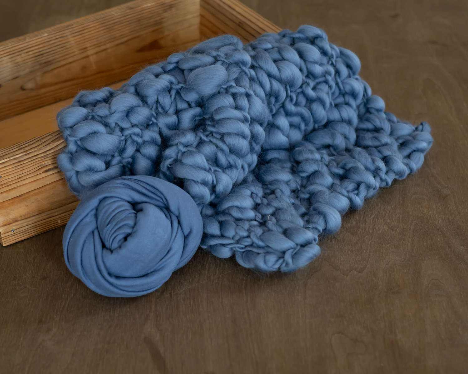 Steel Blue  Set - blanket and wrap