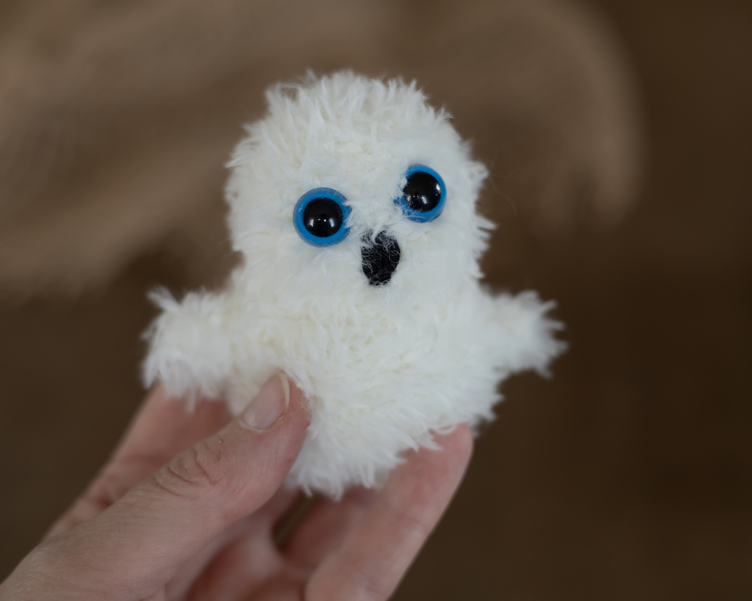 White Mini Knitted Baby Owl