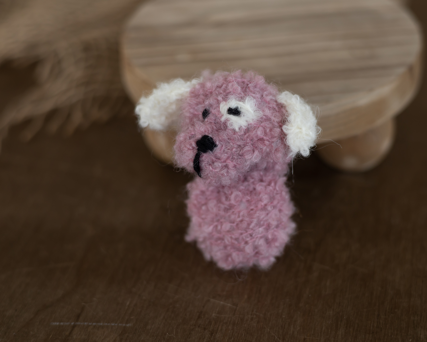 Mauve Mini Knitted Puppy