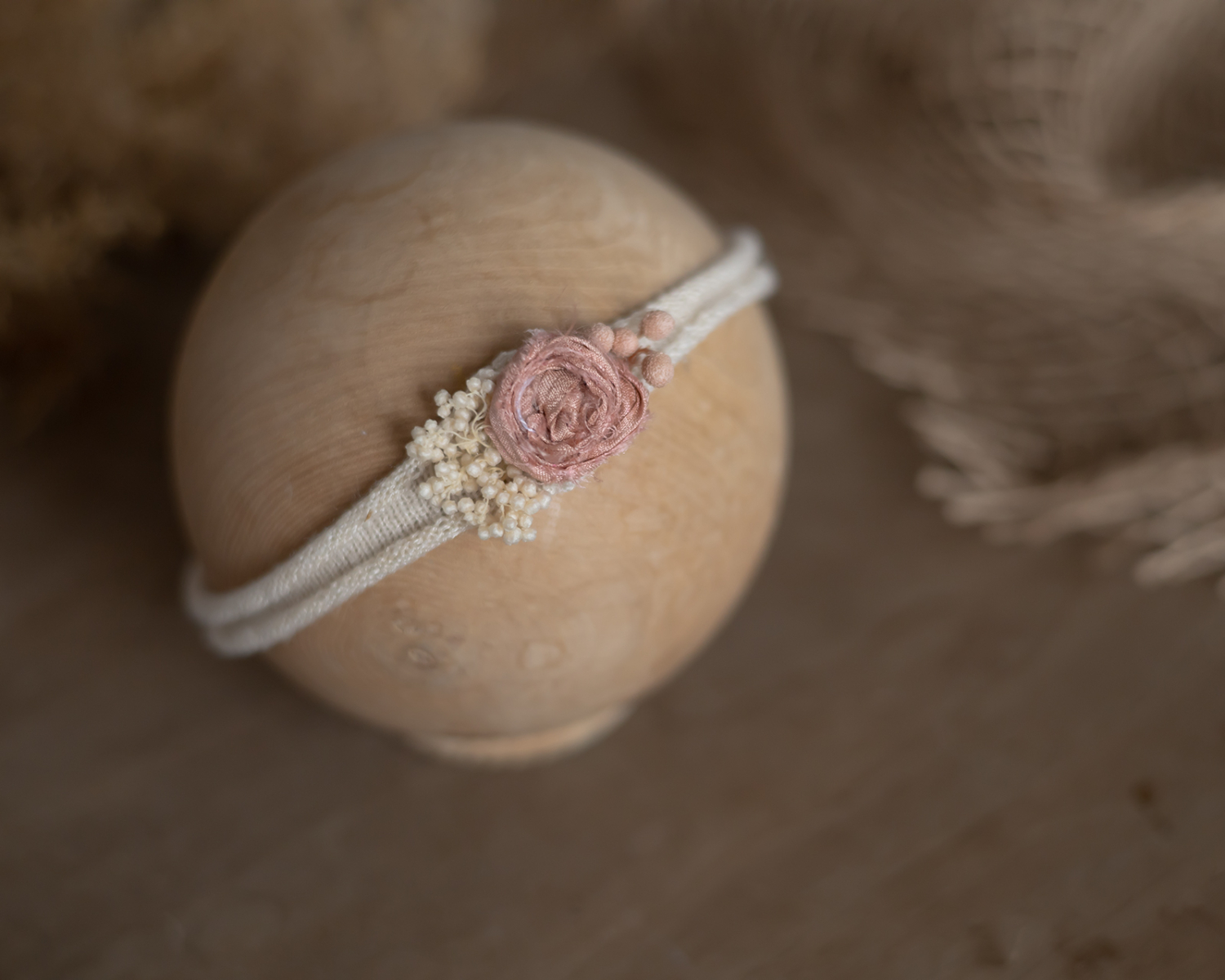Dusty peach - cream silk floral headband