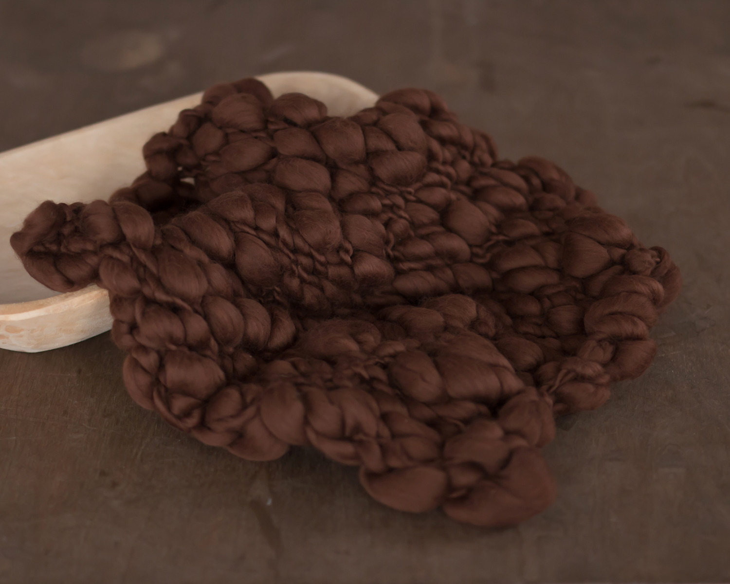 Chocolate Brown Handspun Blanket / Layer