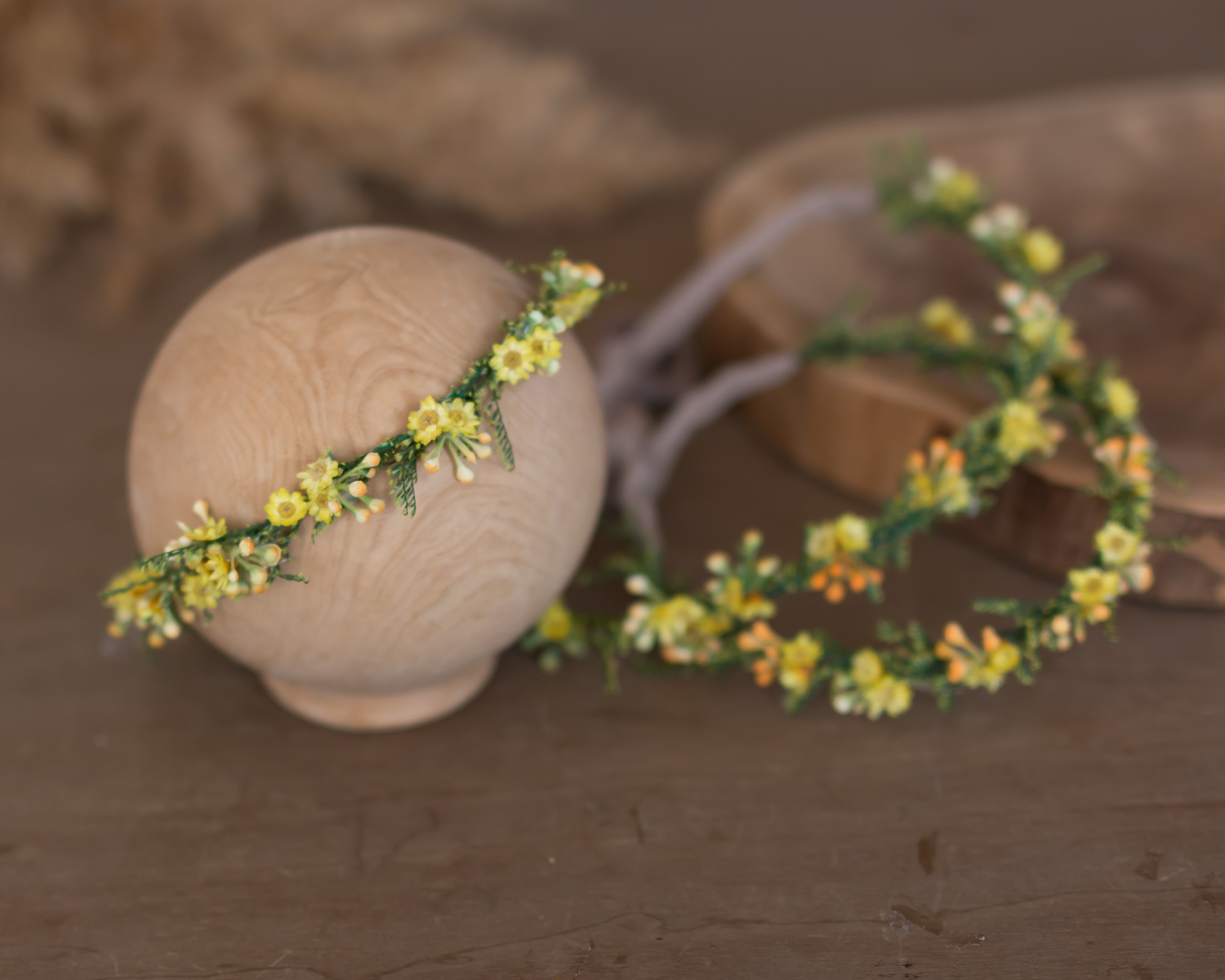 Yellow Green Floral Halo/ Wreath 