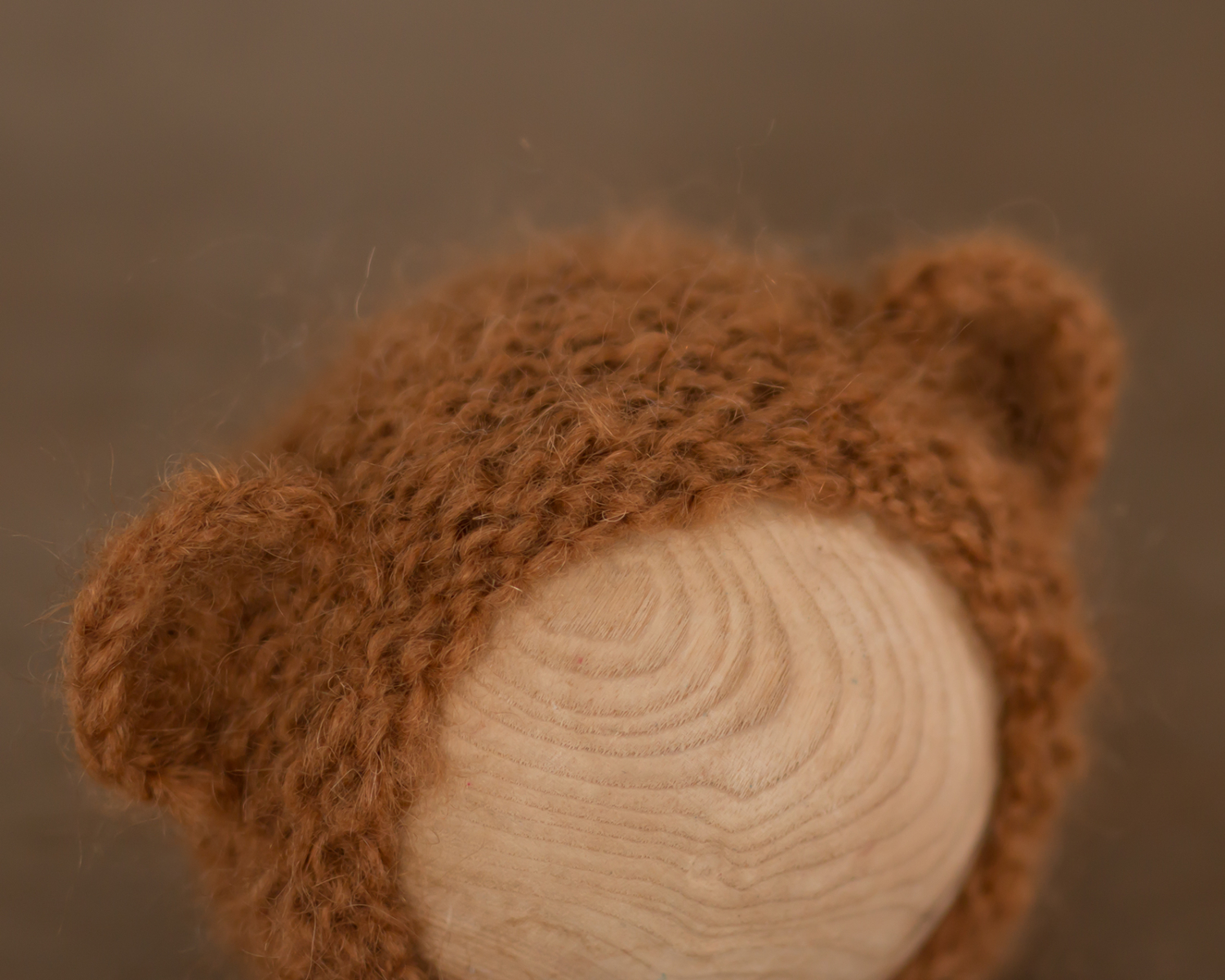Caramel Mohair Bear Bonnet