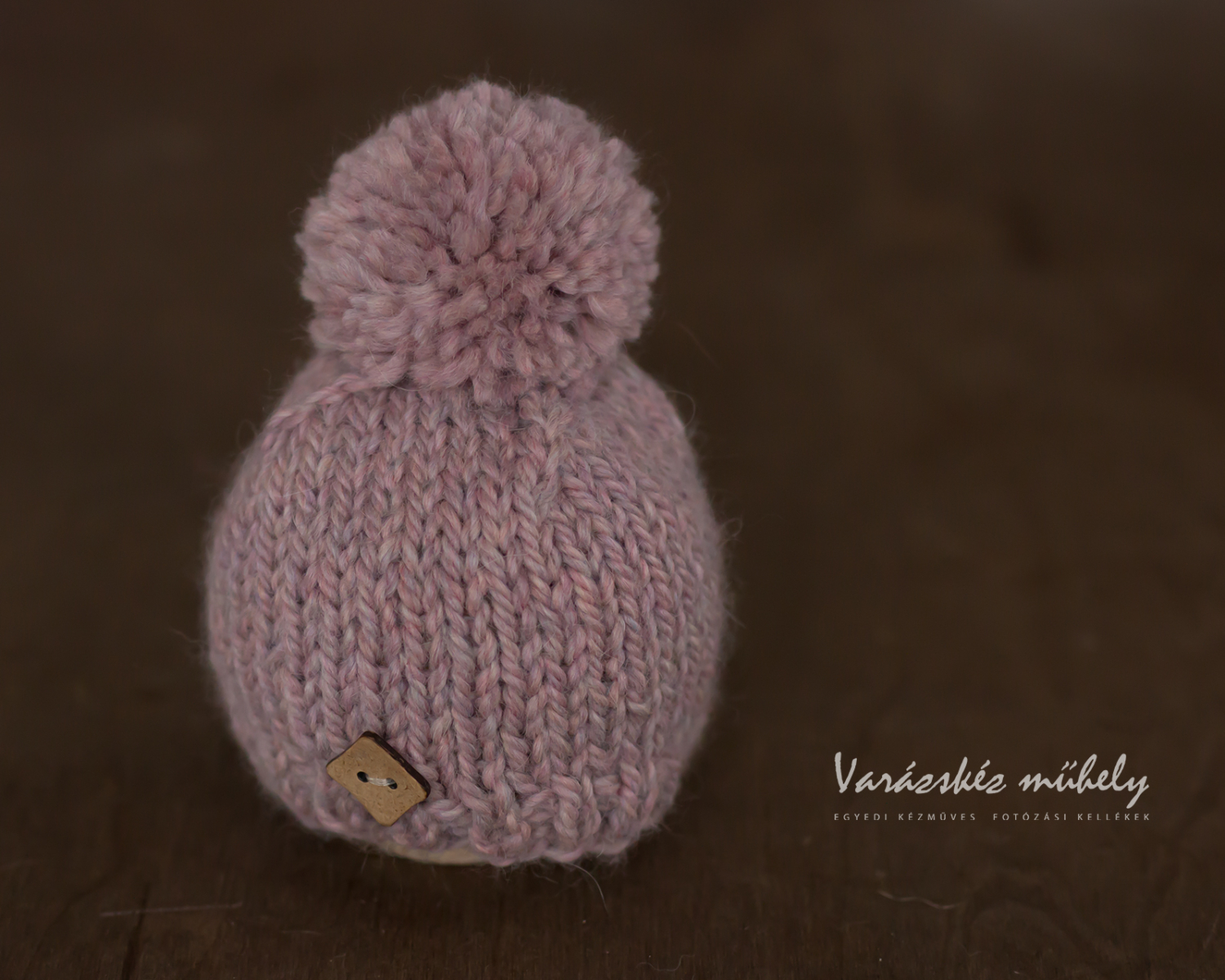 Mauve Knitted Newborn Hat