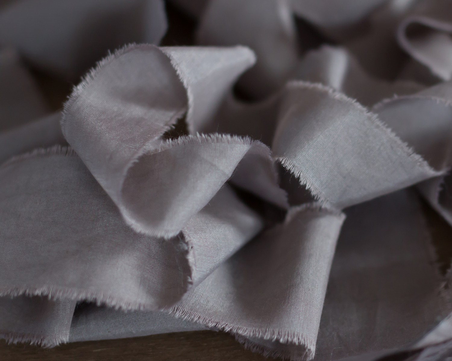 Gray Cotton-Silk Ribbon - 3cm