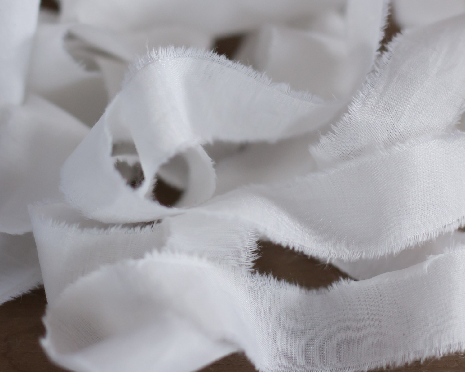 Fehér pamut-selyem szalag - 3,5cm