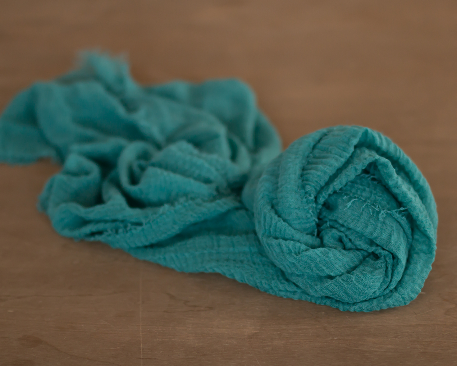 Green - blue fringed scarf