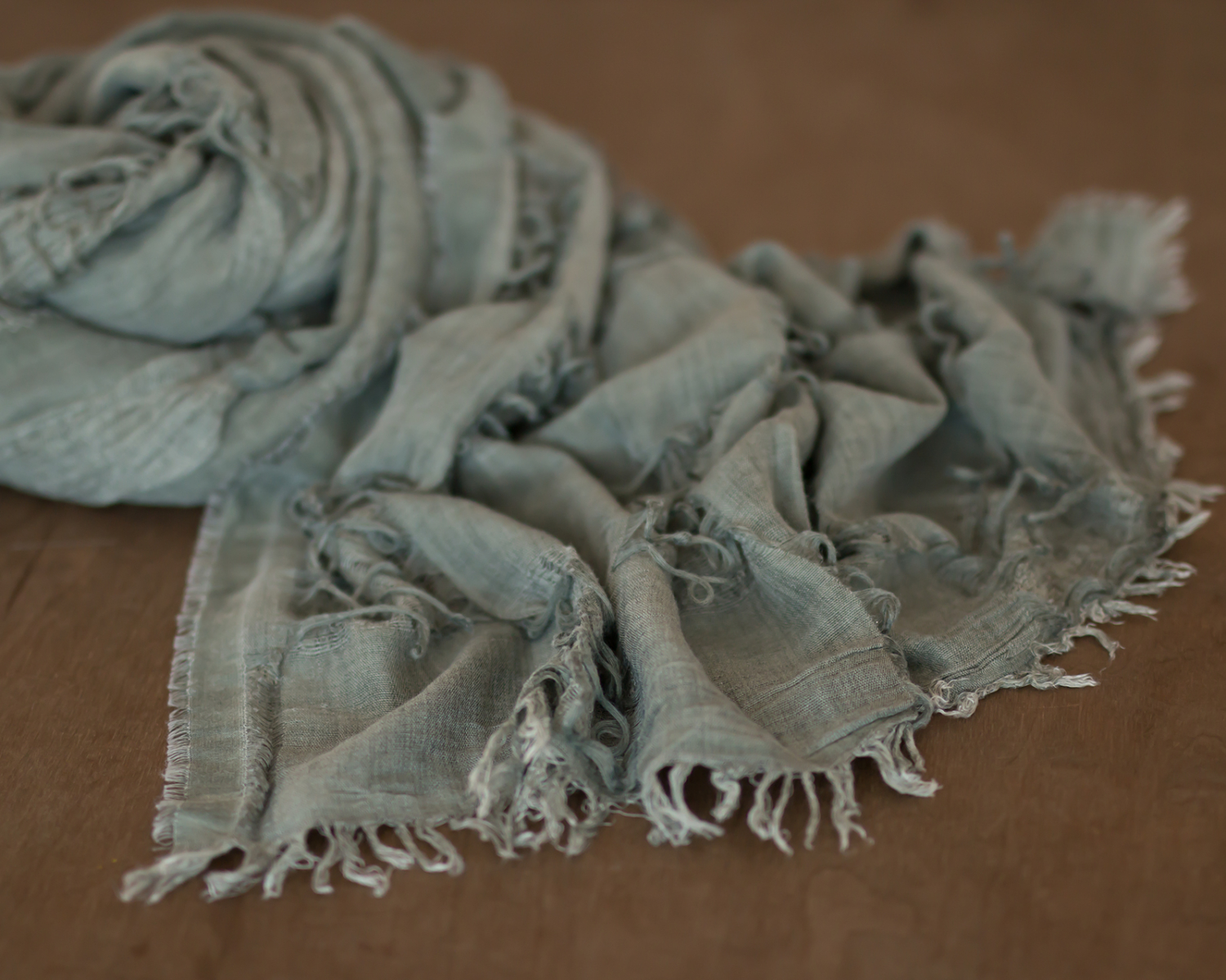 Fringed Scarf, antique green