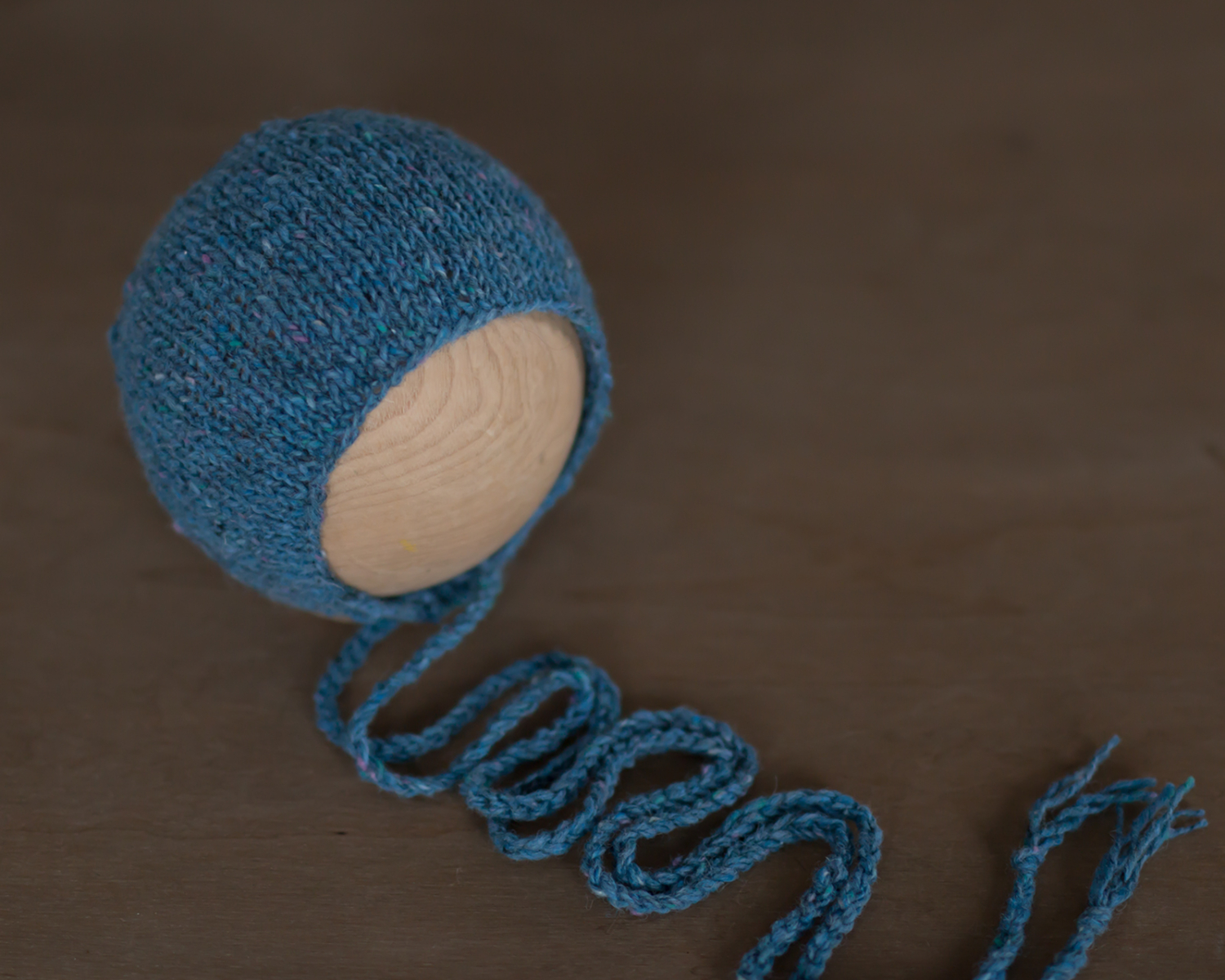 Kék tweed  rusztikus 3 újszülött bonnet