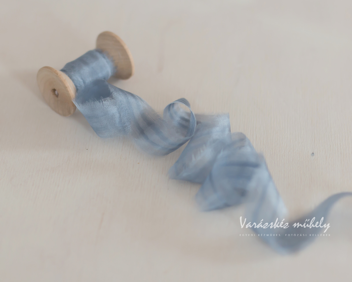 Blue-Gray, Habotai Silk Ribbon - 5cm