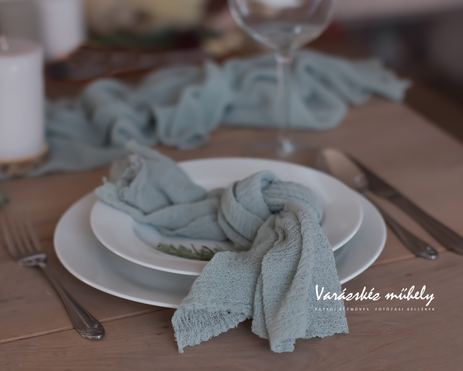 PRE-ORDER Wedding Gauze / Cheesecloth Napkins Eucalyptus Colour