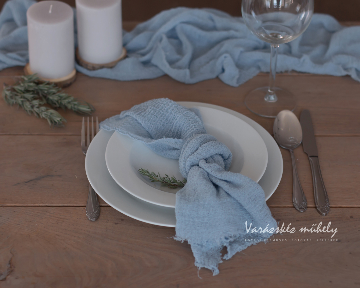 PRE-ORDER Wedding Gauze / Cheesecloth Napkins Light Blue - Grey Colour