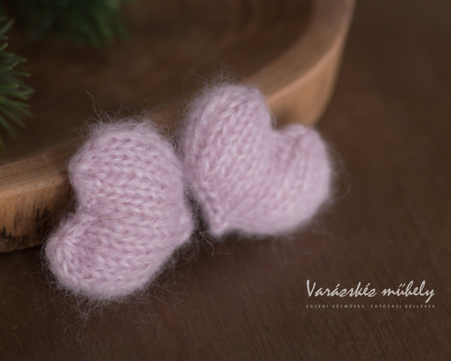 Mini, Knitted Heart, Pale Pink