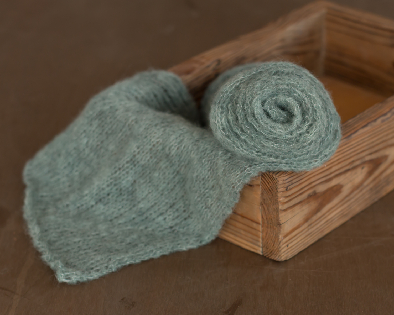 Sage green knitted Wrap 150cm (59 in) or set with the matching newborn Bonnet