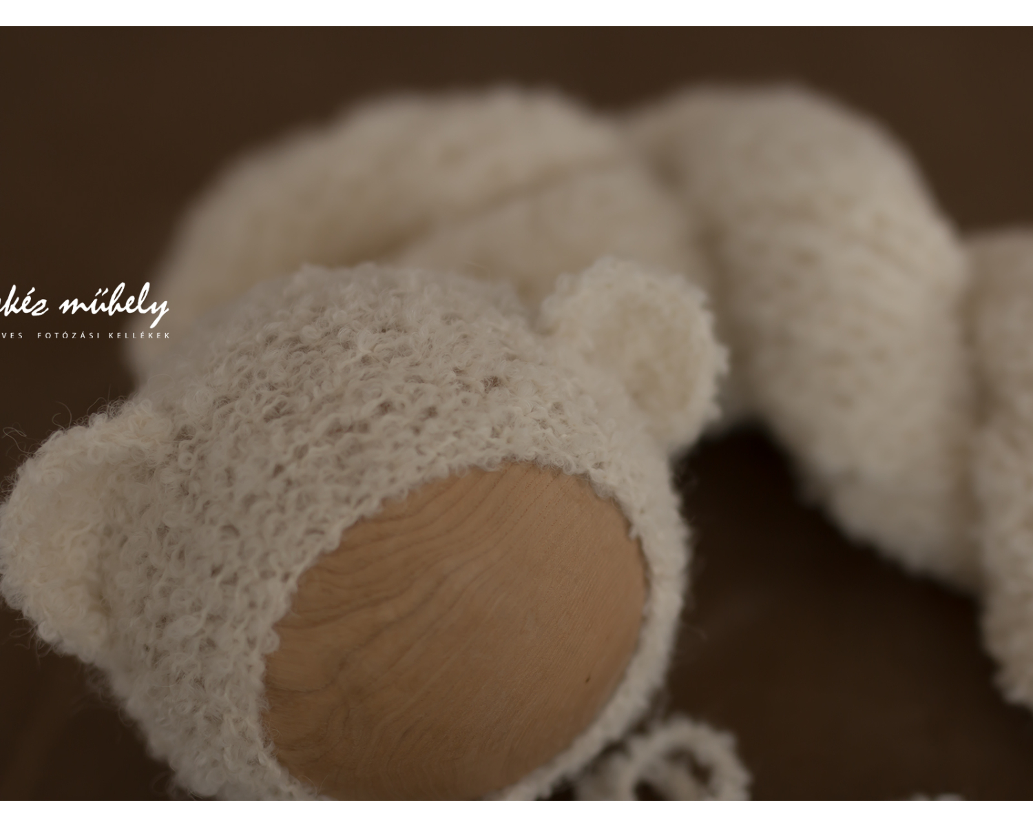 Ivory Knitted Bear Bonnet and Wrap Set