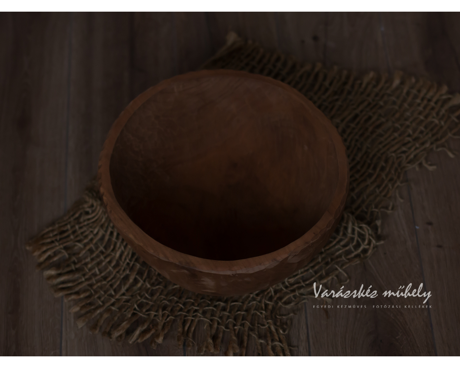 Dark brown wooden bowl