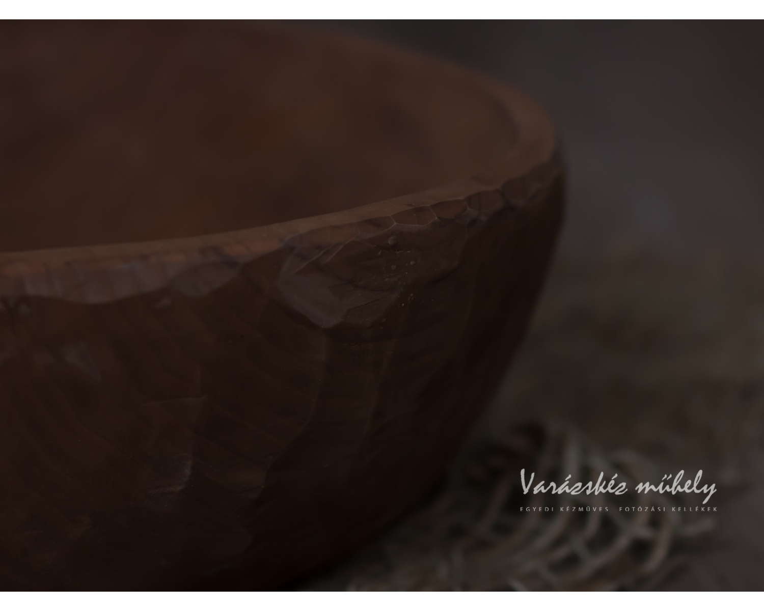 Dark brown wooden bowl