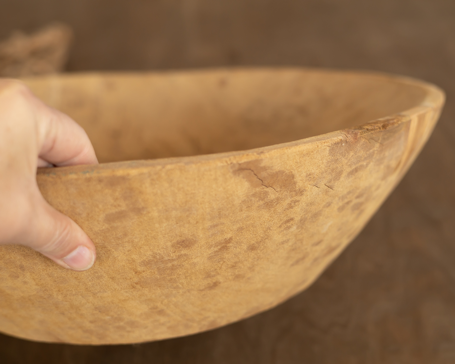 "8" Natural brown wooden bowl