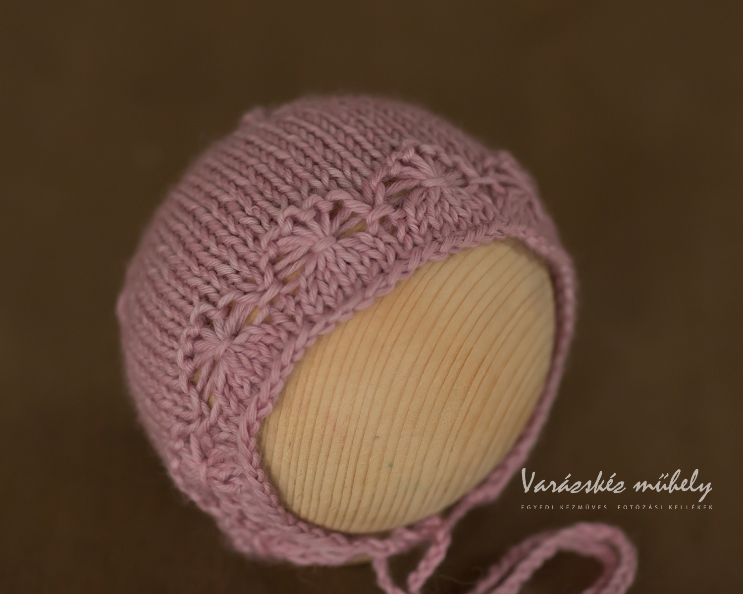 Pink Newborn Bonnet Fan Knit