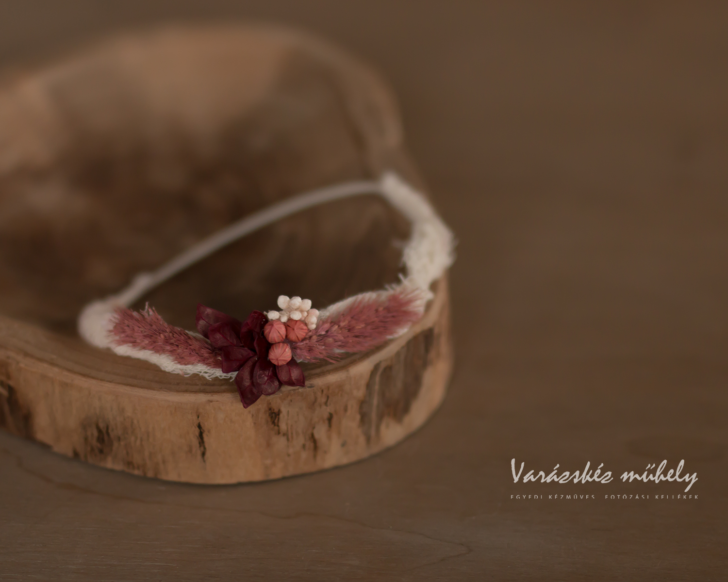 Rustic Headband, Ivory-Mauve-Coral