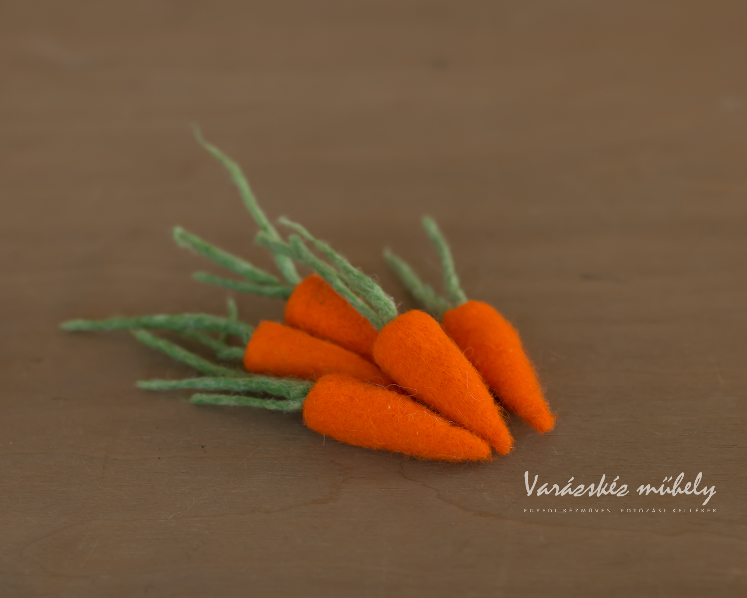 Mini, Felted Carrot, Bright Orange