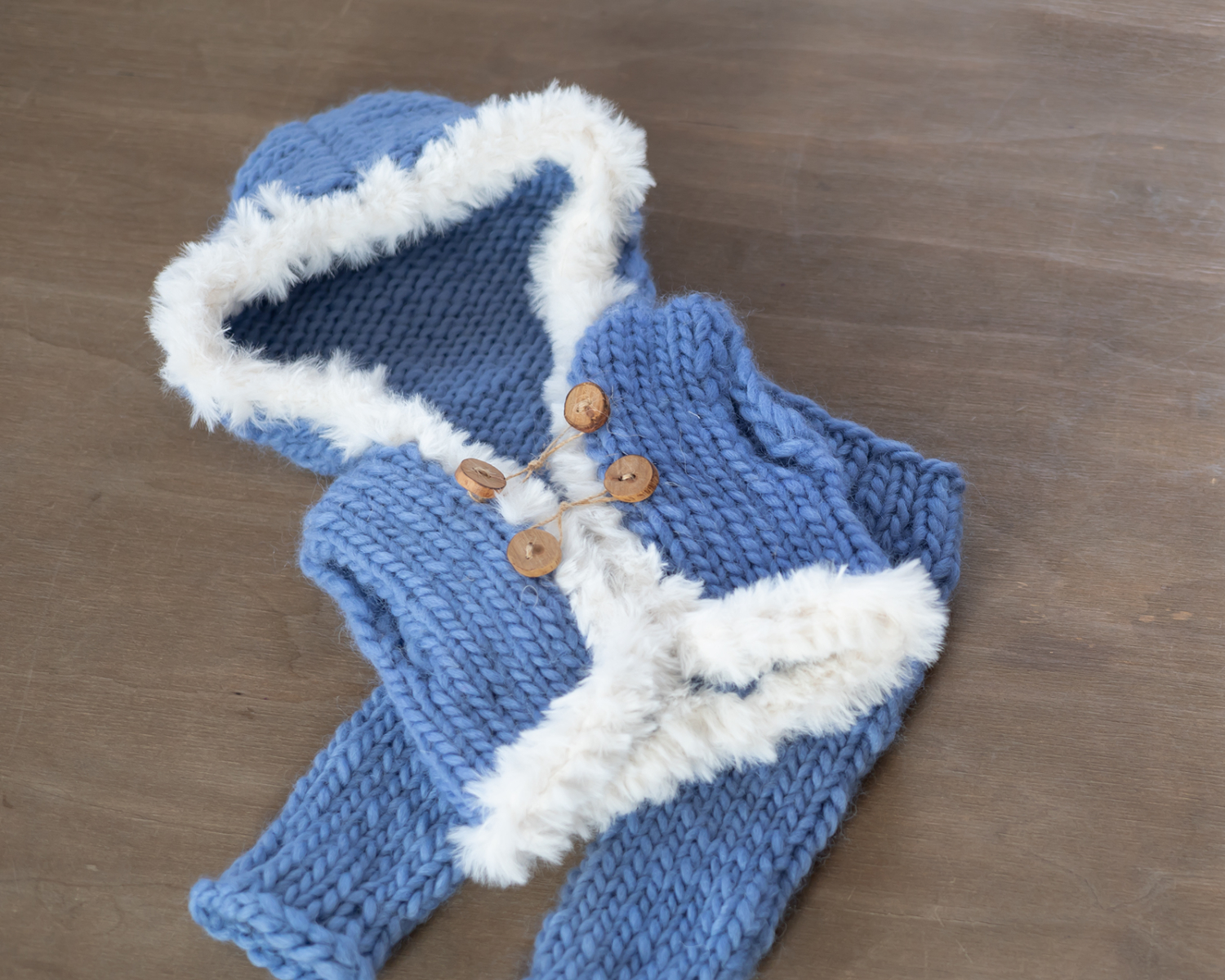 Blue knitted vest